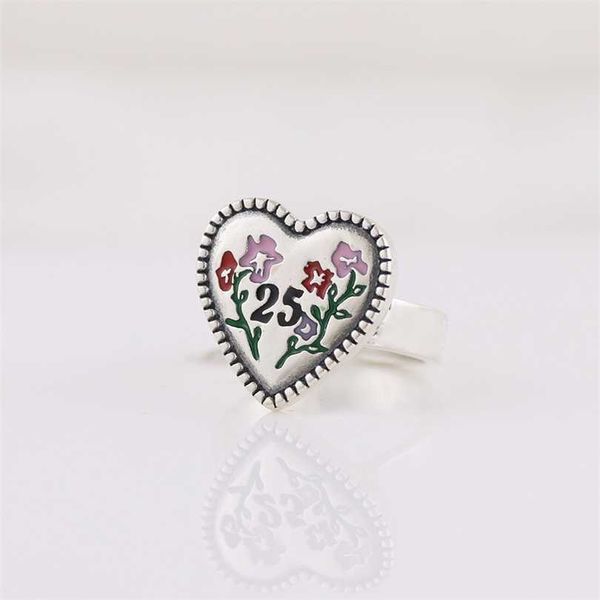 

2023 designer new jewelry series ring silver flower digital couple ring valentine's day gift anniversary