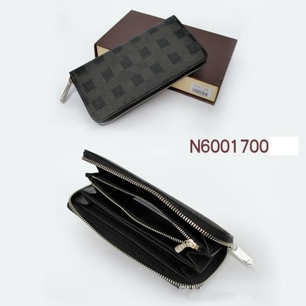 

fashion women men pu wallet genuine leather wallet single zipper wallets lady ladies long classical purse with box card 60017, Red;black