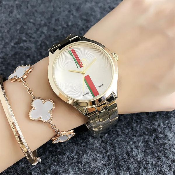 

brand watch women ladies girl style metal steel band quartz wrist watches 45240u, Slivery;brown