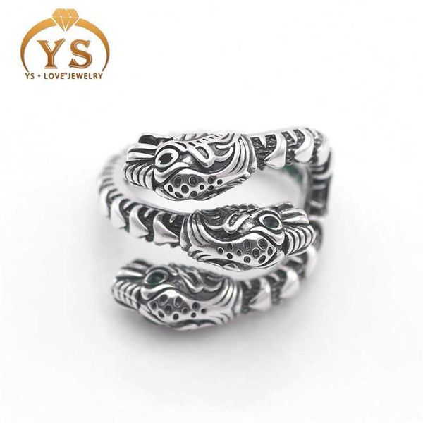 

2023 designer new sterling silver gujia double g head tiger pattern versatile fashion brand couple discredit pair ring