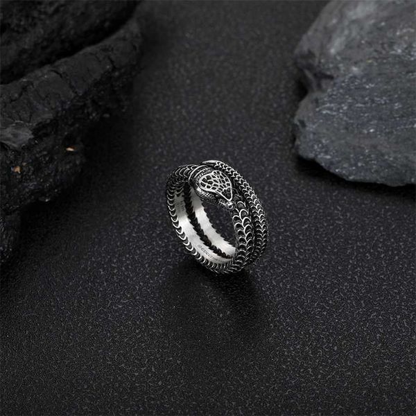 

2023 designer new gujia s925 sterling silver snake fashion men's and women's ring