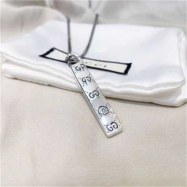 

2023 designer new fashion jewelry s925 silver elf vertical long pendant with double necklaces for lovers