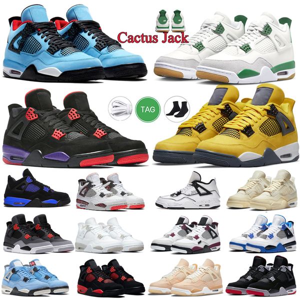 

designer men women basketball shoes 4s jumpman 4 white cement pn dust seafoam midnight navy cool grey thunder lightning outdoor sports sneak