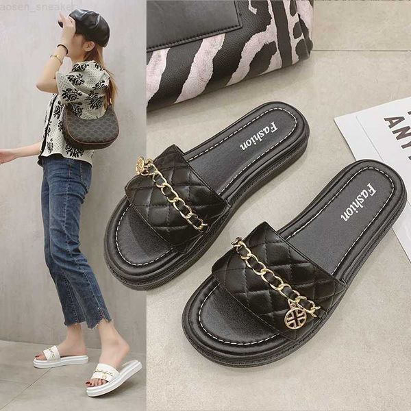

woman pu casual latest fashion slides women outdoor designer luxury brand vacation beach slippers casual flip flops women shoes 0318, Black