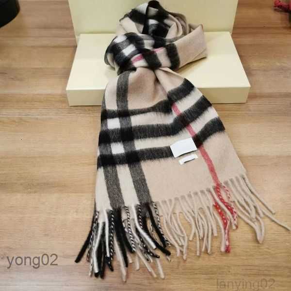 

winter 100% cashmere designer scarf high-grade soft thick fashion mens womens luxury scarves neutral classic plaid large capex6un, Blue;gray