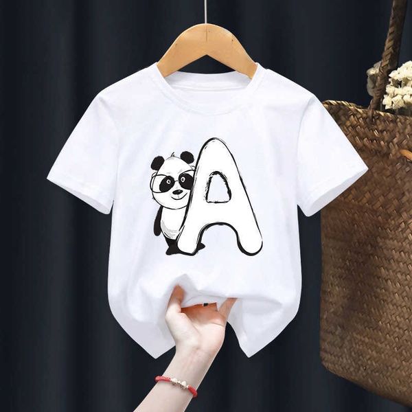 

t-shirts happy birthday 26 letters print panda boys/girls white t-shirt kid summer harajuku kawaii funny clothes little baby y2k clothes w03, Blue