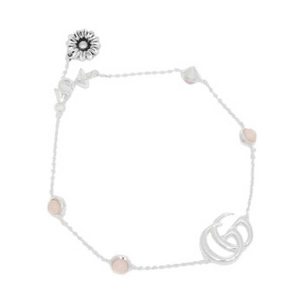 

2023 designer new jewelry lady sterling silver double flower pendant red exquisite elegant fashion versatile bracelet, Black