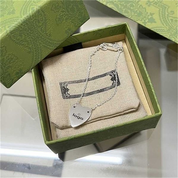

2023 designer new fashion jewelry kmx. gujia 925 silver love fashion heart carved letter couple bracelet trend, Black