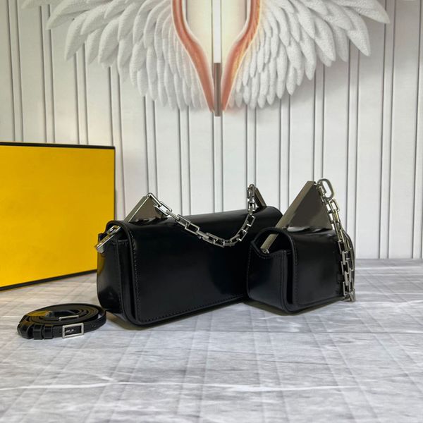 

designer retro solid color f shape handle cowhide handbag women's new handheld bag fashion multifunctional large capacity chain single