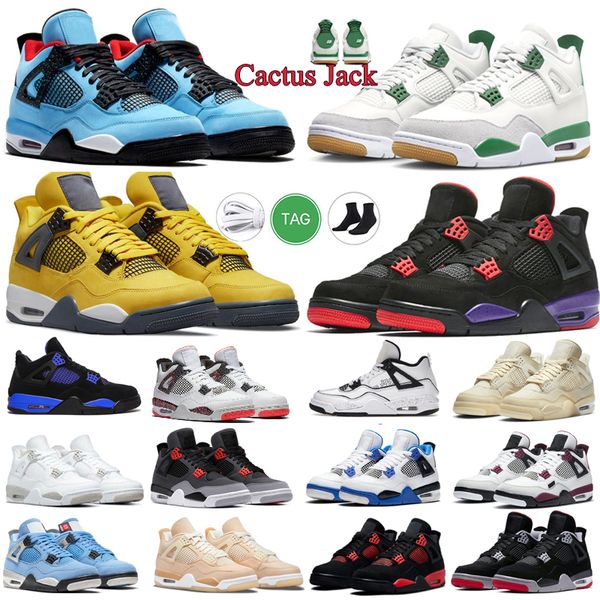 

2023 designer men women basketball shoes 4s jumpman 4 white cement pn dust seafoam midnight navy cool grey thunder lightning colorful sports