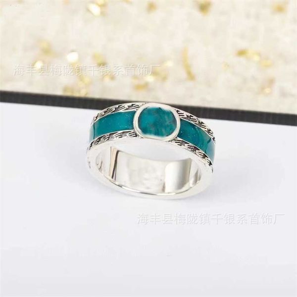 

2023 designer new gujia ring ceramic double g, Silver