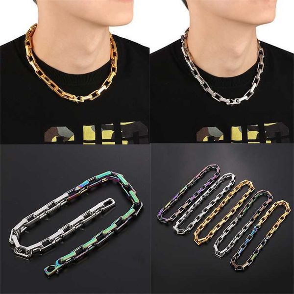

2023 designer new l bracelet quenched cuban titanium steel bracelet makaron trend donkey family jewelry men and women, Black