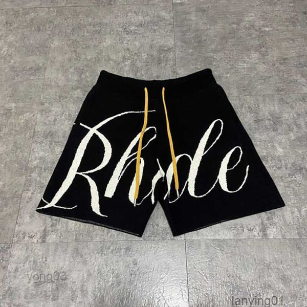 

rhude men jacquard drawstring knit breeches casual shorts r7sr xhav, White;black