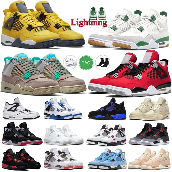 

2023 jumpman basketball shoes 4s 4 men women designer white cement lightning pn dust seafoam midnight navy cool grey thunder sports sneaker