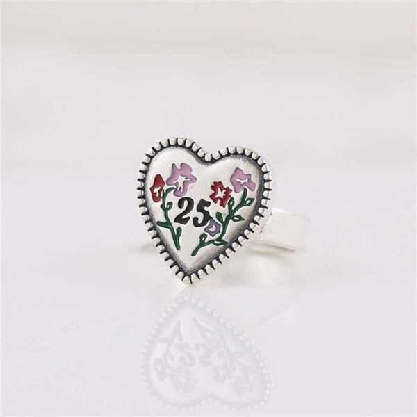 

2023 designer new jewelry series ring silver flower digital couple ring valentine's day gift anniversary