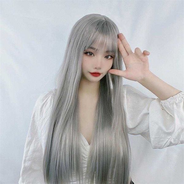 

wholesale wig for women granny grey long straight hair product, Black
