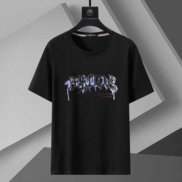 

men's t-shirts high street fashion short sleeve t-shirt oversize american hiphop fried street men's fashion brand, White;black