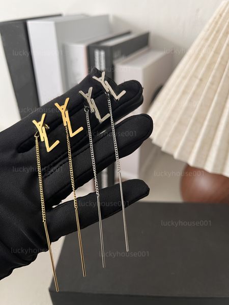 

luxury charm women pendant gold silver earrings designer letter jewelry ladies 18k gold plated plated valentines day wedding party gift a899, Golden