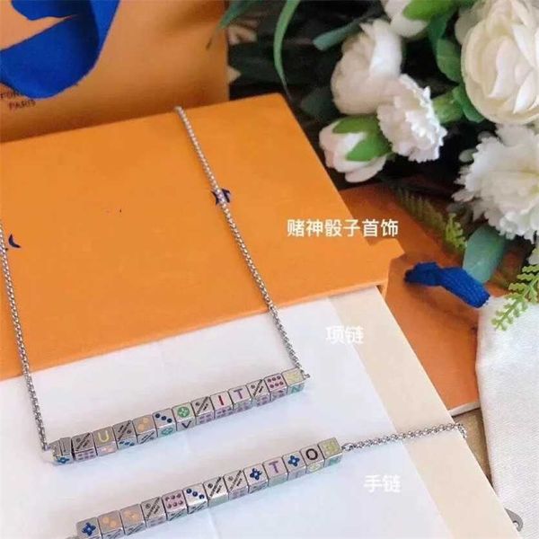 

2023 designer new donkey family gambling god necklace personalized fashion trend square dice bracelet gift for couples, Black