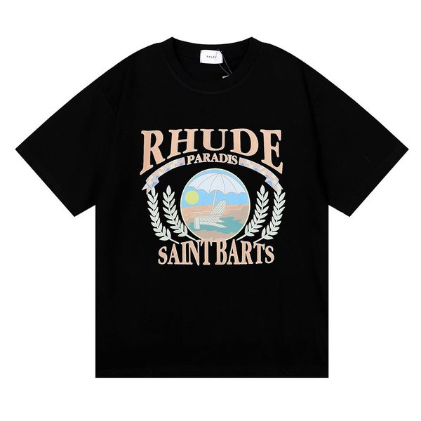 

ins 23ss spring summer t shirt american luxury rhude shirt skateboard mens designer t women men casual t- good mens t us size #y0526 18 r5ko, White;black