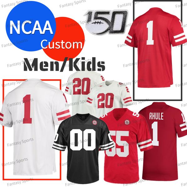 

nebraska cornhuskers 93 ndamukong suh jersey adrian martinez scott frost 80 kenny bell trey palmer white red football jerseys men kids, Black