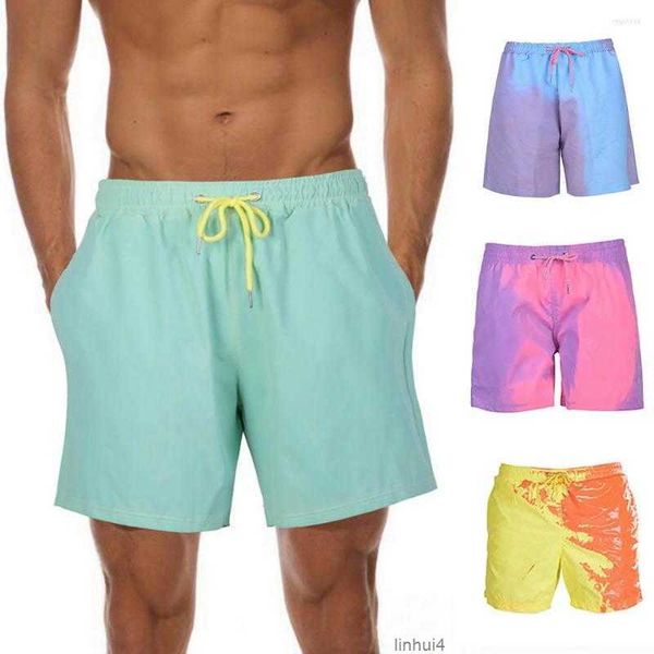 

shorts color changing swim trunks swimming men's beach male briefs bathing surf new arrivals fashion91c9, White;black