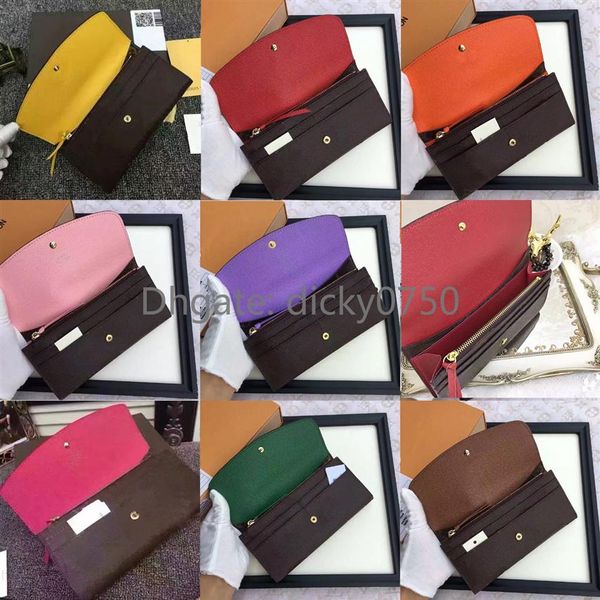 

designer wallet for women long purse polychromatic money bag zipper pouch multicolour coin pocket note compartment coin pur259d, Red;black