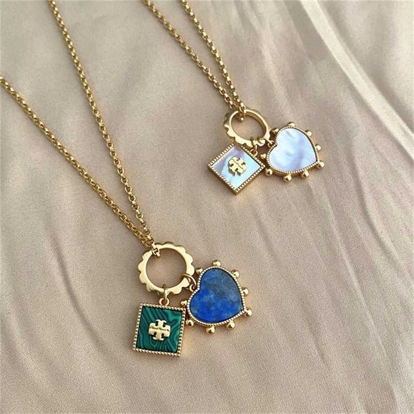 

2023 designer new fashion jewelry zhong chuxi's same necklace mother of pearl shell inlaid jewelry light and luxurious, Silver