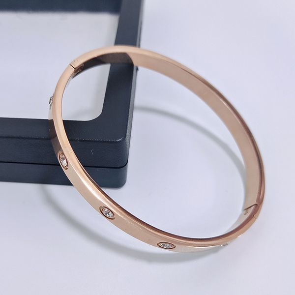 

love bracelet with screwdriver diamonds bangles designer luxury jewelry womans rose gold platinum bracelets for women accessories wholesale, Black