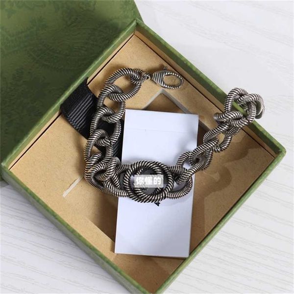 

2023 designer new fashion jewelry double antique craft dyed black fried dough twist men's bracelet