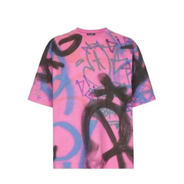 

mens t-shirts men's cotton t-shirt with spray-paint print 68626, White;black