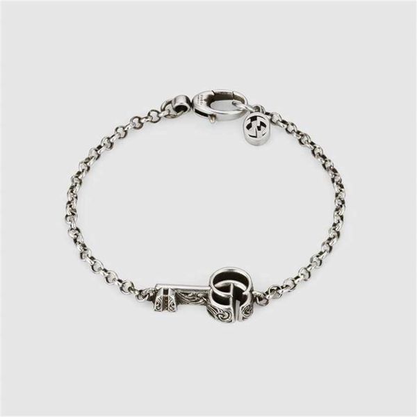 

2023 designer new jewelry same old family double key bracelet men's and women's hip hop fashion, Black