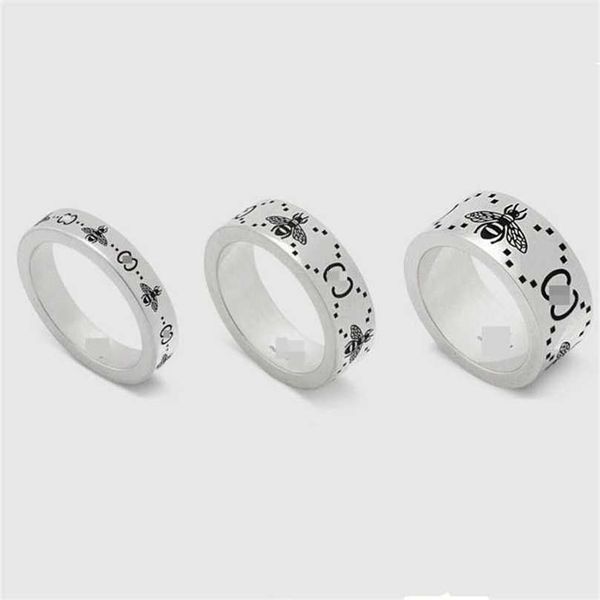 

2023 designer new jewelry sterling silver classic double bee for men and women same style couple ring