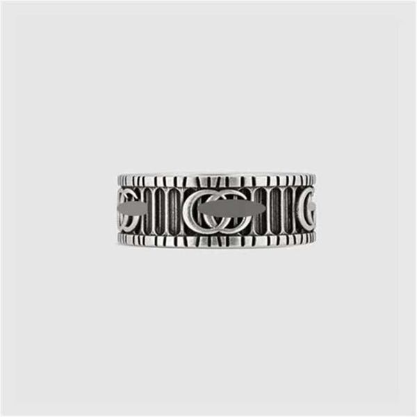

2023 designer new jewelry double sterling silver letter stripe pair ring gift