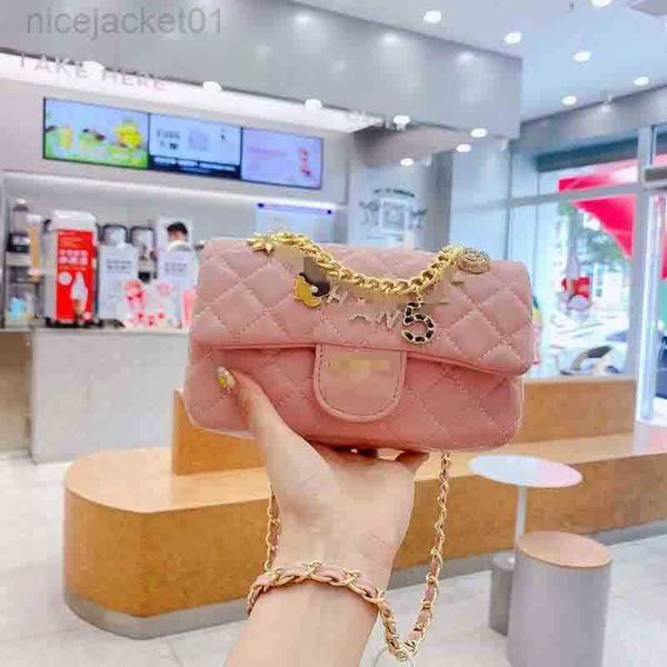 

designer channel cc women chanei bag small fragrant wind chain letter pendant temperament chain bag new sen series high grade 20cm pink