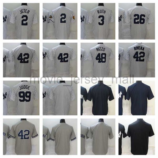 

42 mariano rivera baseball jersey 99 aaron judge 2 derek jeter 26 dj lemahieu blank 2023 stitched jerseys men women youth size s--xxxl, Blue;black