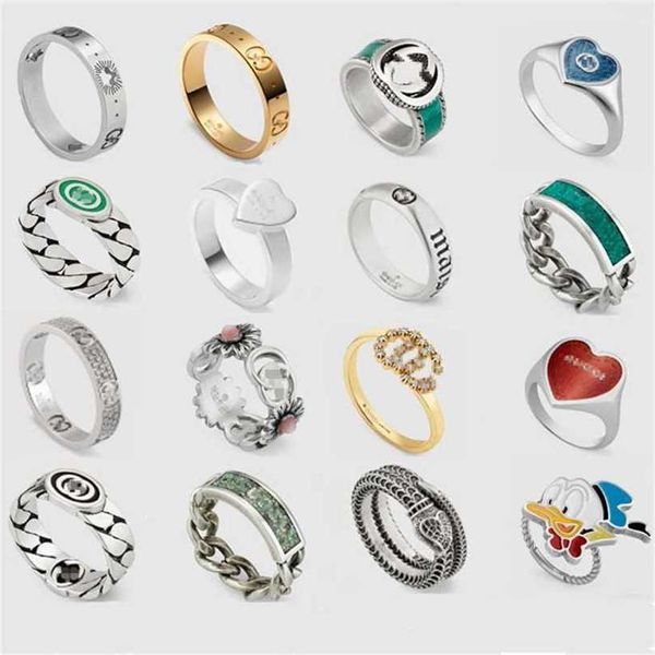 

2023 designer new jewelry double men and women couple pair ring sterling silver family skeleton elf love fearless little