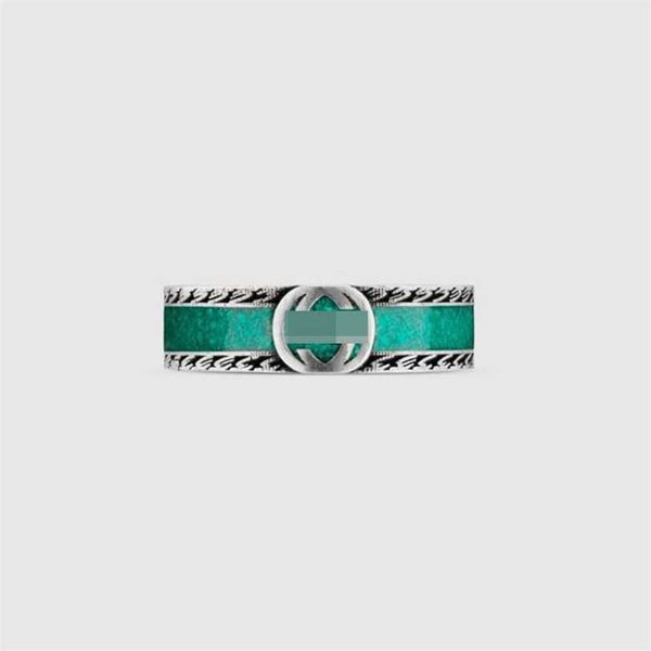 

2023 designer new home sterling silver double g interlocking enamel ring for couples make old and non-fading ins gifts
