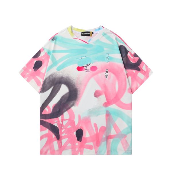 

mens t-shirts men's tie dye t-shirt with brand logo print 68622, White;black