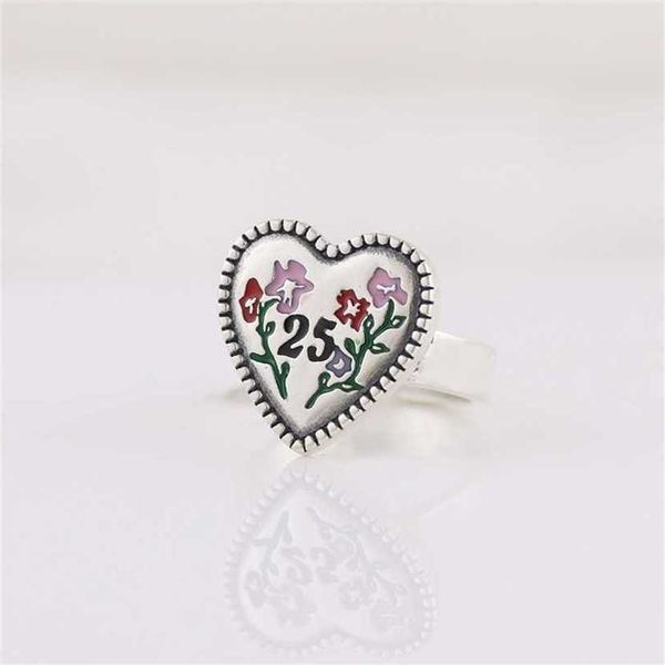

2023 designer new jewelry series ring silver flower digital couple ring valentine's day gift anniversary