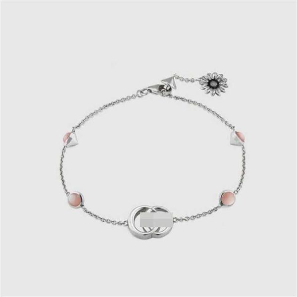 

2023 designer new jewelry double 925 sterling silver fashion men's and women's old versatile daisy home bracelet, Black