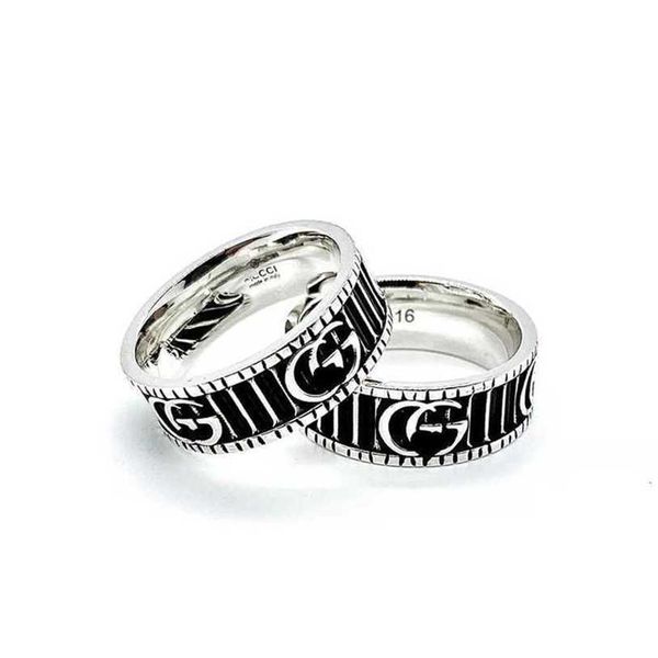 

2023 designer new jewelry silver used stereoscopic double gear couple ring gift