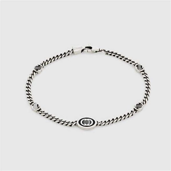 

2023 designer new jewelry sterling silver black enamel double interlocking classic fashion bracelet for men and women