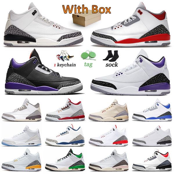 

jumpman 3 fire red 2022 basketball shoes 3s original sneakers court purple muslin ture blue pure white cardinal red lucky green men women tr