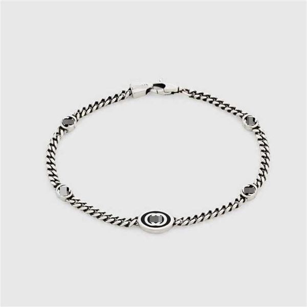 

2023 designer new jewelry sterling silver black enamel double interlocking classic fashion bracelet for men and women
