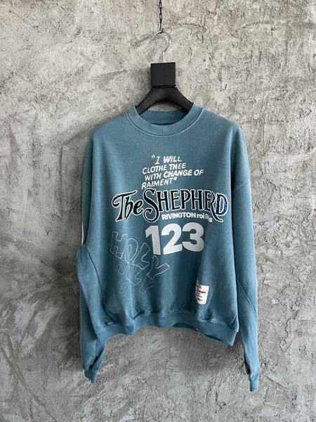 

highquality brand mens blue hoodie fashion printing design cotton material loose version designer casual hoodie, Black