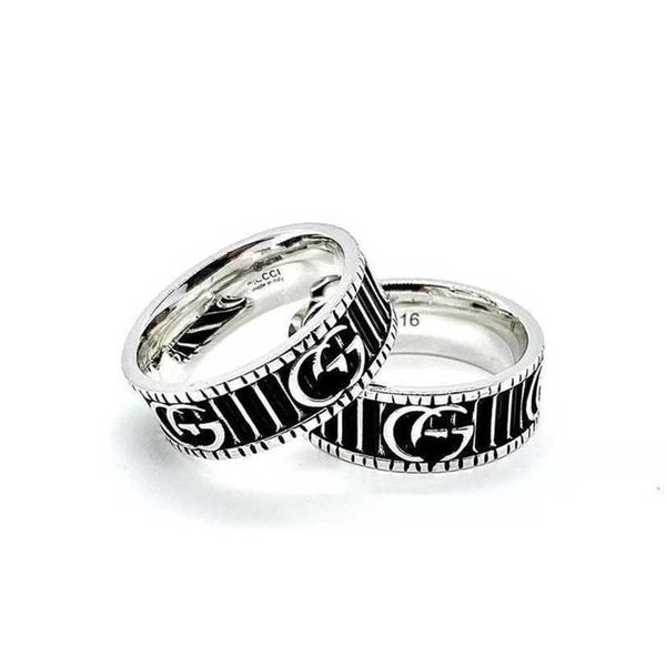 

2023 designer new jewelry silver used stereoscopic double gear couple ring gift