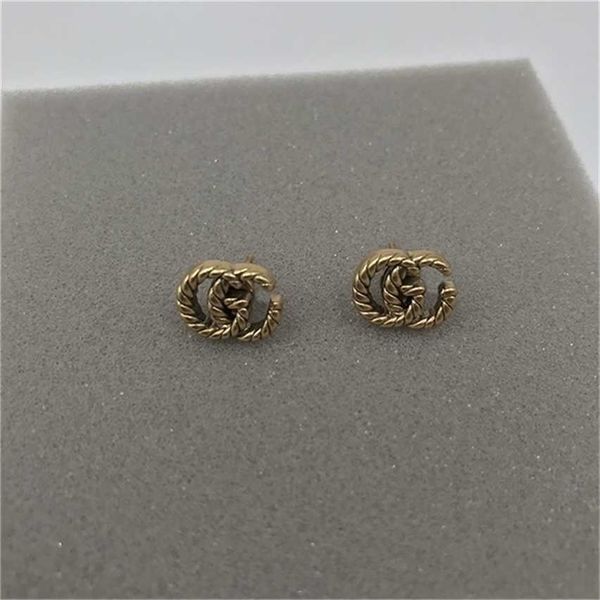 

2023 designer new fashion jewelry family classic snake double letter women's net red s925 silver needle versatile earrings, Golden