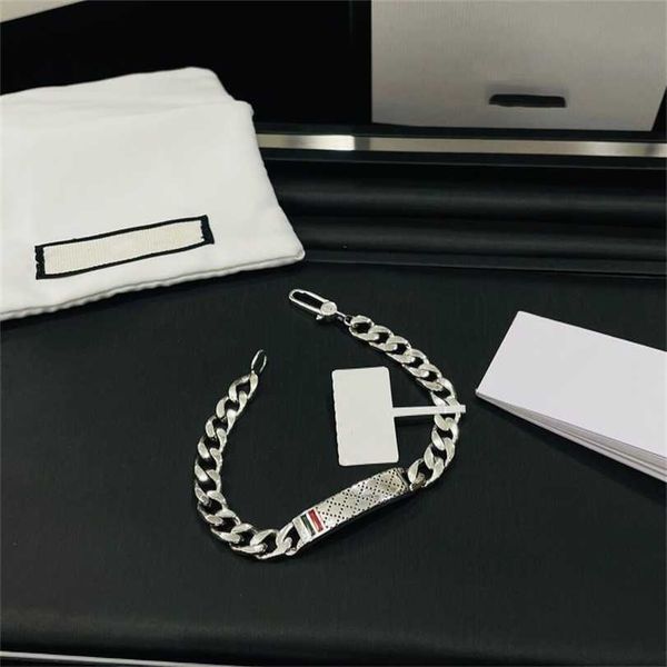 

2023 designer new jewelry sterling silver classic double single button letter g-type bracelet first generation, Black
