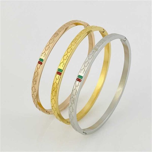 

2023 designer new jewelry japan and south korea buckle titanium bracelet electroplated rose gold stainless steel oil dripping bracelet, Black